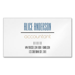 Turquoise eenvoudige geometrische moderne accounta magnetisch visitekaartje