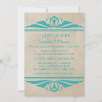 Turquoise Elegant Deco Invitation