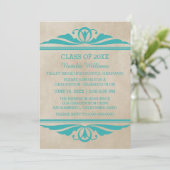 Turquoise Elegant Deco Invitation (Debout devant)