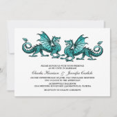 Turquoise Elegant Dragon Wedding Invitation (Devant)