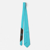 Turquoise élégant et Cravate Monogram Brown (Dos)