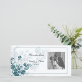 Turquoise Elegant Mariage de fleurs Cartes photos (Debout devant)