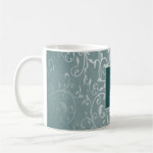 Turquoise Élégant Monogram Mug (Gauche)