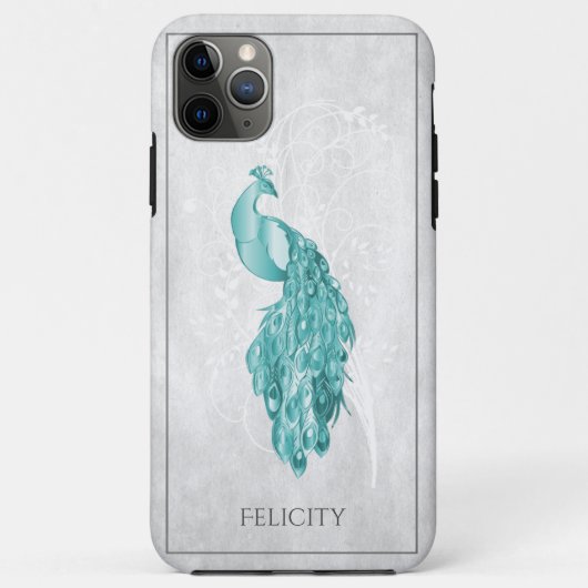 Turquoise Elegant Peacock Coque-Mate coque iphone (Dos)