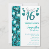 Turquoise élégant Sweet 16 Invitation (Devant)