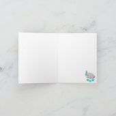 Turquoise Elephant Baby shower Hartelijk dank Bedankkaart (Binnen)