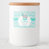 Turquoise Elephant Baby shower Voedselcontainer Etiket (Voorkant)