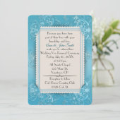 Turquoise Embossed Vow Renewal Wedding Kaart (Staand voorkant)
