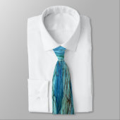 Turquoise en Auqua Marine abstract design stropdas (Gebonden)