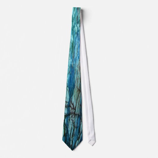 Turquoise en Auqua Marine abstract design stropdas (Voorkant)