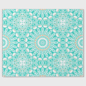 Turquoise en beige oceaan Mandala patroon Cadeaupapier (Vlak)