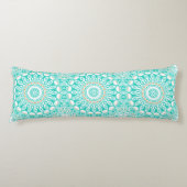 Turquoise en beige oceaan Mandala patroon Lichaamskussen (Voorkant)
