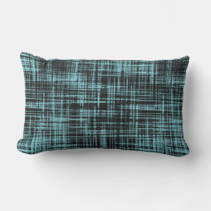 Turquoise en Black Abstract Stripe Pattern Buitenkussen
