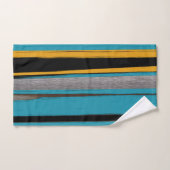 Turquoise en Black - Abstracte kunststrepen Bad Handdoek (Handdoek)