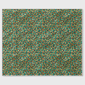 Turquoise en Black Oerwoud Leopard op Gold Print Cadeaupapier (Vlak)