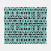 Turquoise en Black Unique Pattern Fleece Deken (Voorkant (Horizontaal))