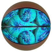 Turquoise en blauwe bollen in 3D - koel Basketbal (Voorkant)