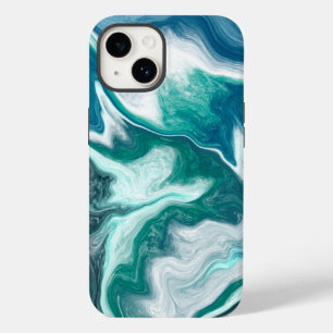 Turquoise en Blauwgroen Beachy Waves Case-Mate iPhone 14 Hoesje