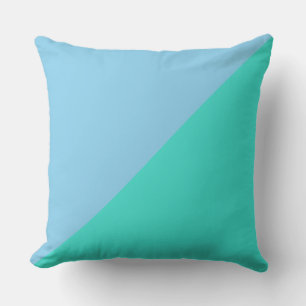 Turquoise en Blizzard Blue effen kleur achtergrond Kussen