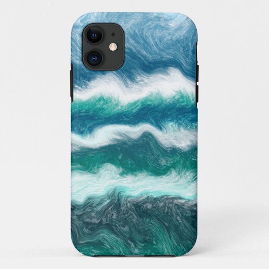 Turquoise en Blue Ocean Waves Case-Mate iPhone Case (Achterkant)