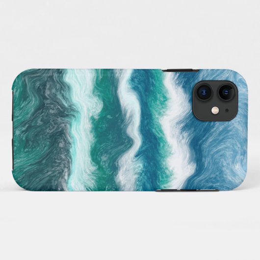 Turquoise en Blue Ocean Waves Case-Mate iPhone Case (Achterkant (horizontaal))