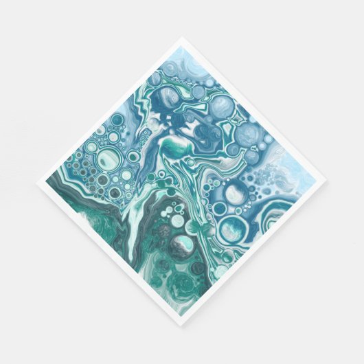 Turquoise en Blue Ocean Waves en Bubbles Servet (Hoek)