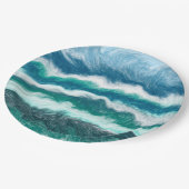 Turquoise en Blue Ocean Waves Papieren Bordje (Gekanteld)