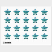 Turquoise en Blue Ocean Waves Ster Sticker (Vel)