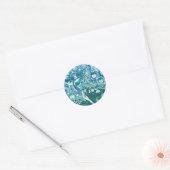 Turquoise en Blue Swirls en Bubbles Ronde Sticker (Envelop)