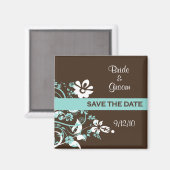 Turquoise en Brown Save the Date Magnets Magneet (Voorkant / Achterkant)