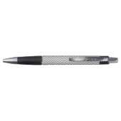 Turquoise en Charcoal Chevrons Custom Monogram Pen (Achterkant)