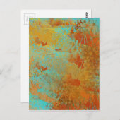 Turquoise en Copper-Red Abstract Briefkaart (Voorkant / Achterkant)