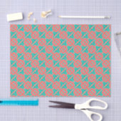 Turquoise en Coral Unique Pattern Tissuepapier (Craft)