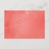 Turquoise en Coral Waterverf Wedding Reception Informatiekaartje (Achterkant)