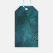 Turquoise en Faux Gold Foil Floral Cadeaulabel (Achterkant)