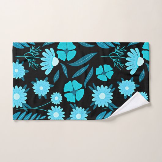 Turquoise en fleurs (Serviette à main)