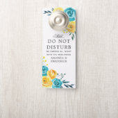 Turquoise en gele bloemachtige huwelijks niet stor (Op knop)