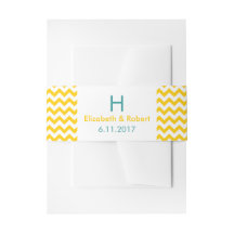 Turquoise en gele Chevron bruiloft