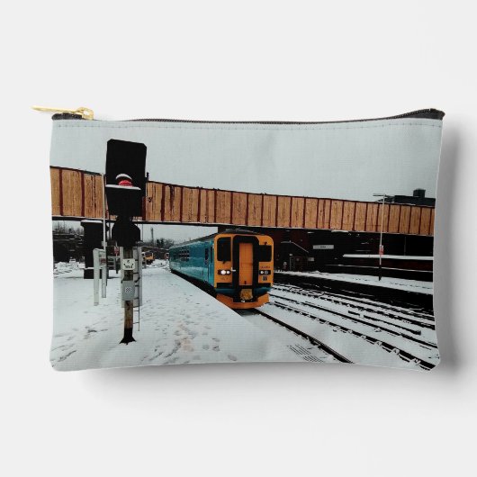 Turquoise en gele trein etui (Voorkant)
