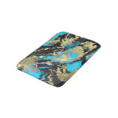 Turquoise en Gold Abstracte kunst Badmat (Gekanteld)