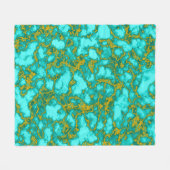 Turquoise en Gold Fleece Deken (Voorkant (Horizontaal))