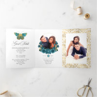 Turquoise en Gold  Floral Wedding Foto