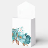  Turquoise en Gold Peony Wedding Bedankdoosjes (Geopend)