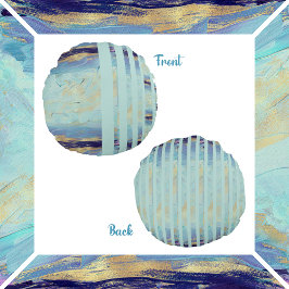 Turquoise en Gold Rond Kussen