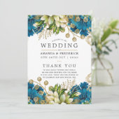  Turquoise en Gold Shabby-Chic Wedding Programma (Staand voorkant)