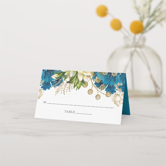  Turquoise en Gold Shabby Floral Wedding (Voorkant)