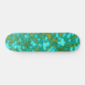 Turquoise en Gold Skateboard (Horizontaal)