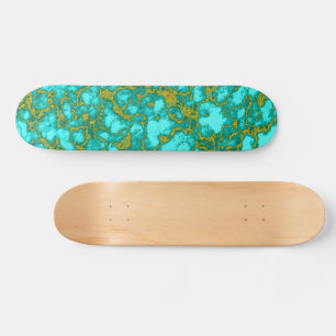 Turquoise en Gold Skateboard