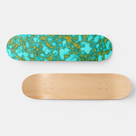 Turquoise en Gold Skateboard (Horizontaal)