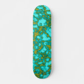 Turquoise en Gold Skateboard (Voorkant)